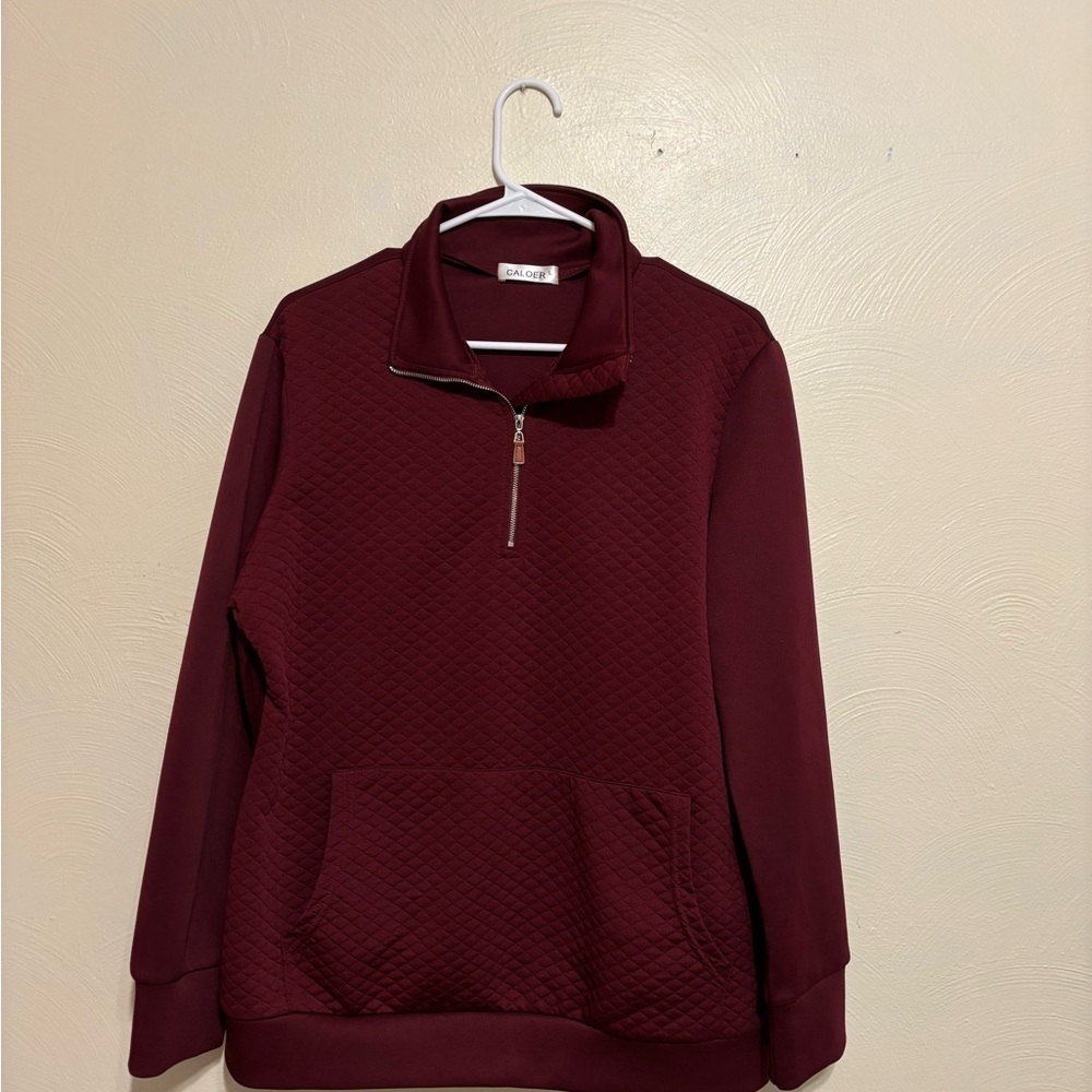 Women's Burgundy Quarter-Zip Sweatshirt